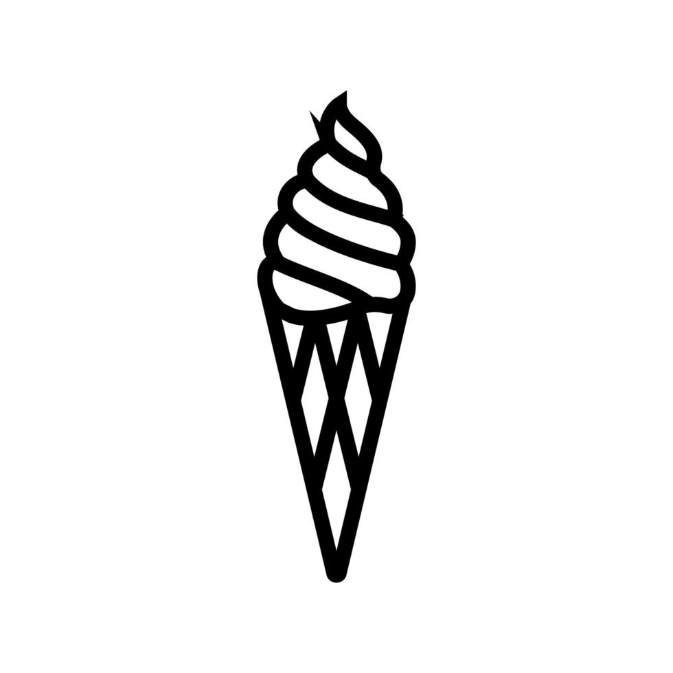 ilustração vetorial de ícone de linha de sorvete de baunilha vetor