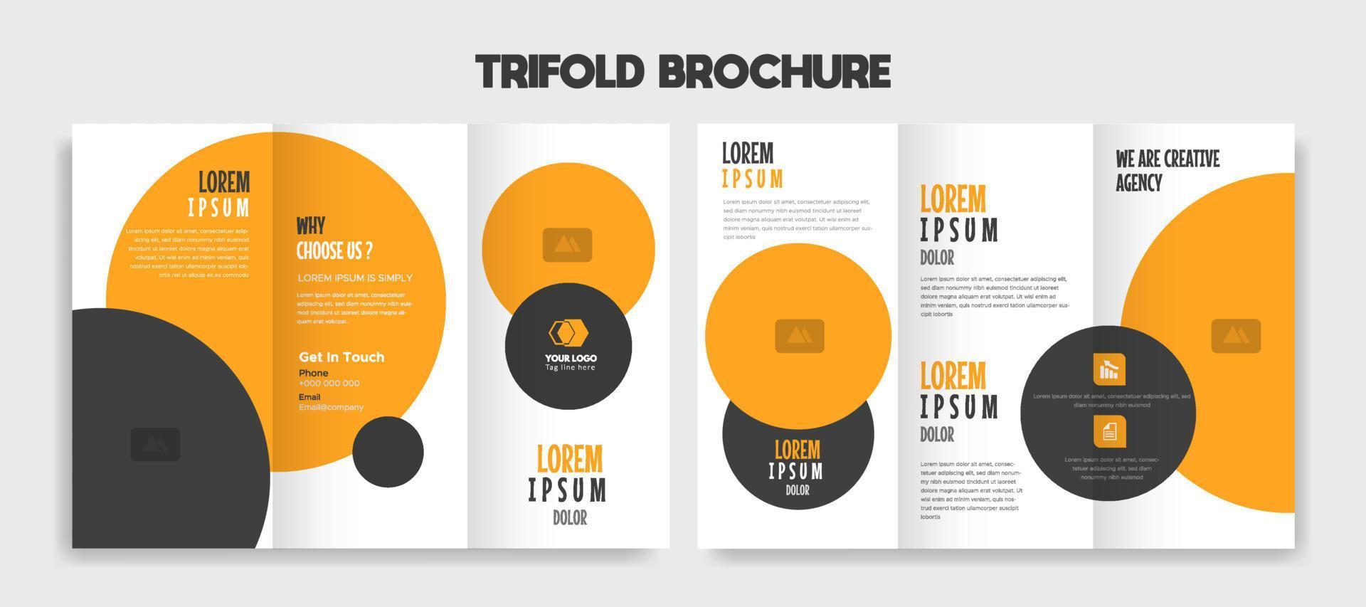 vetor de design de modelo de folheto de três dobras editável criativo de negócios