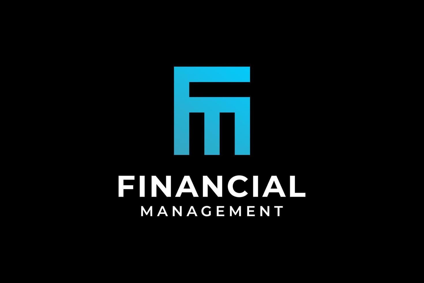 vetor de logotipo de gestão financeira carta fm