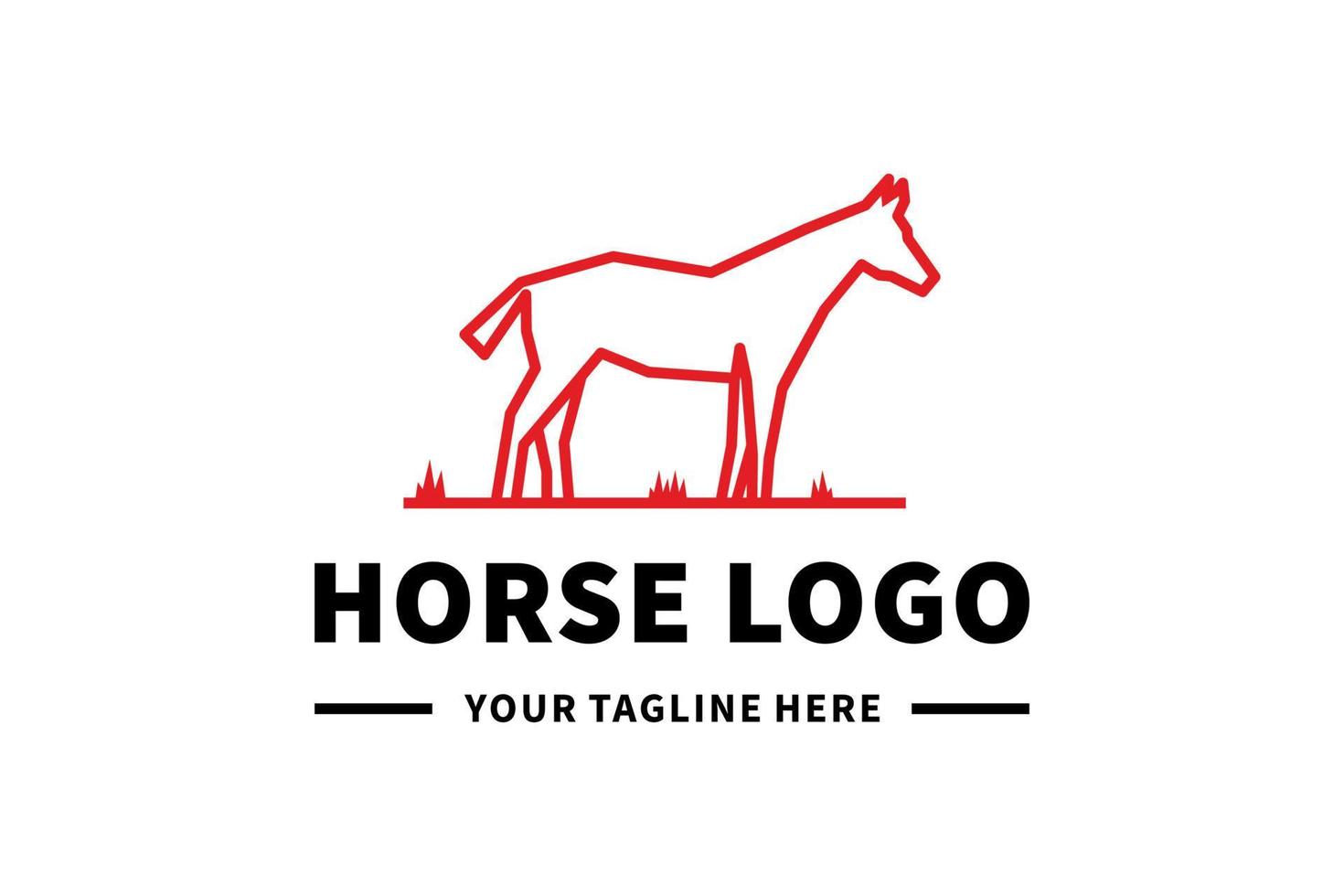 design de logotipo de cavalo simples vetor