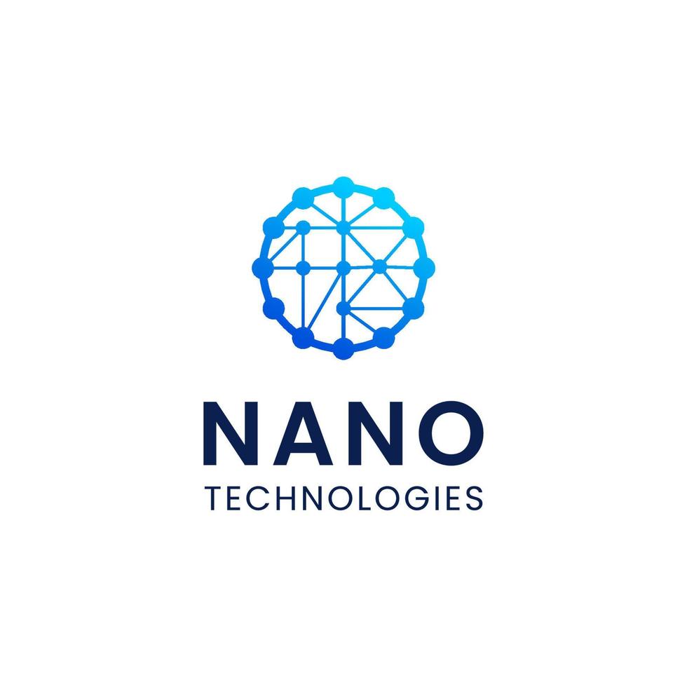 logotipo de nano tecnologia com símbolo de molécula vetor