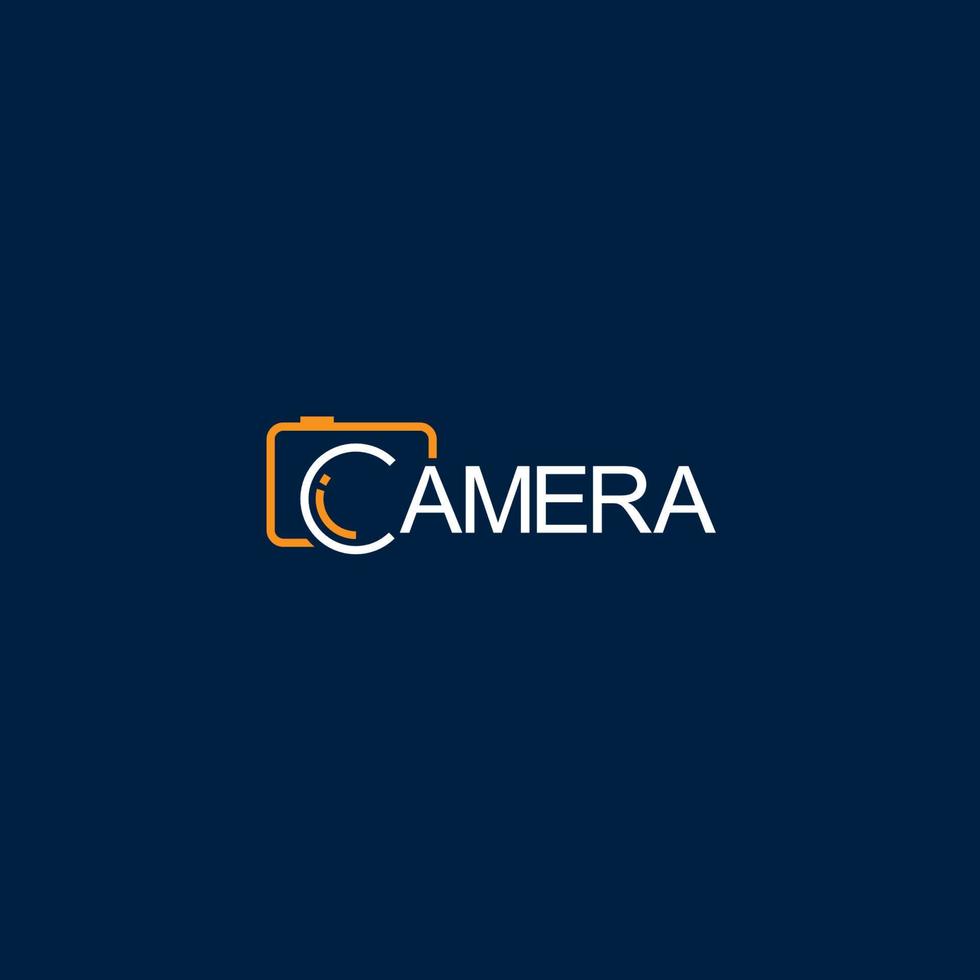 logotipo da câmera ou design de marca de palavra vetor