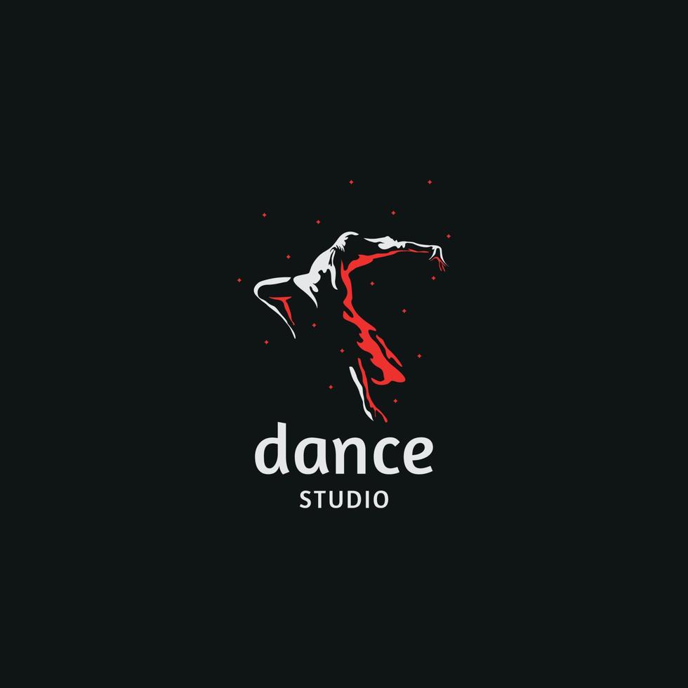 modelo de design de ícone de logotipo de dança ilustração vetorial plana vetor