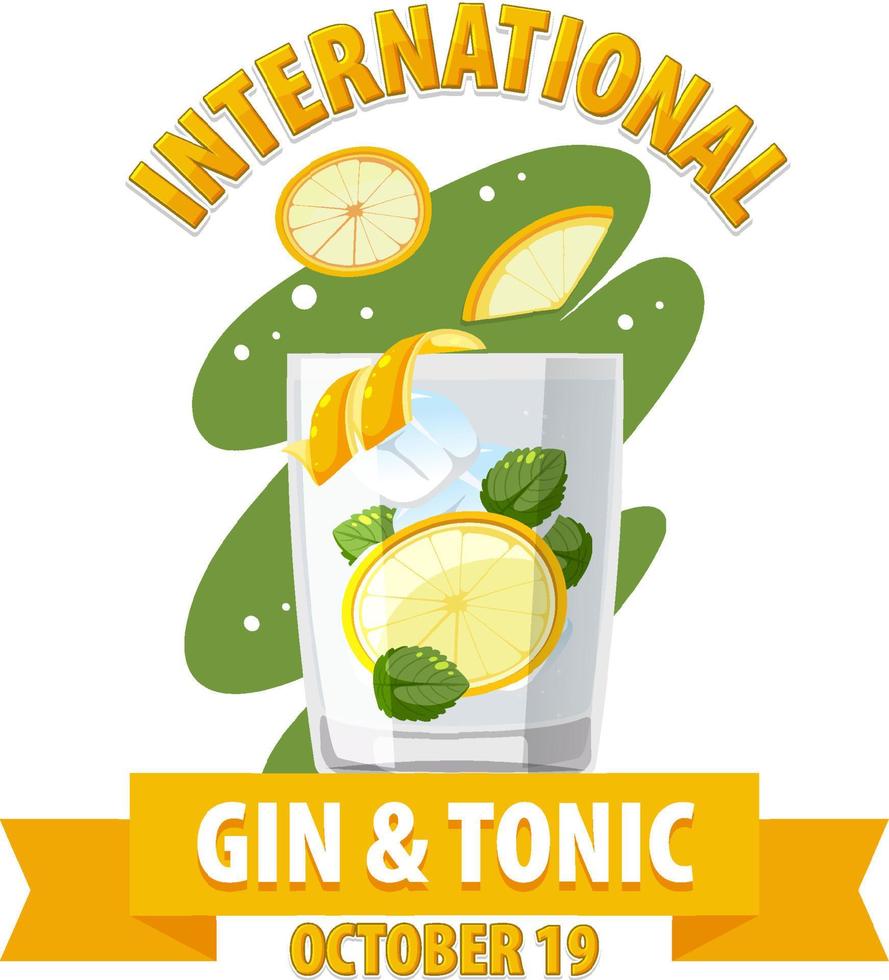 design de banner do dia internacional de gin e tônica vetor