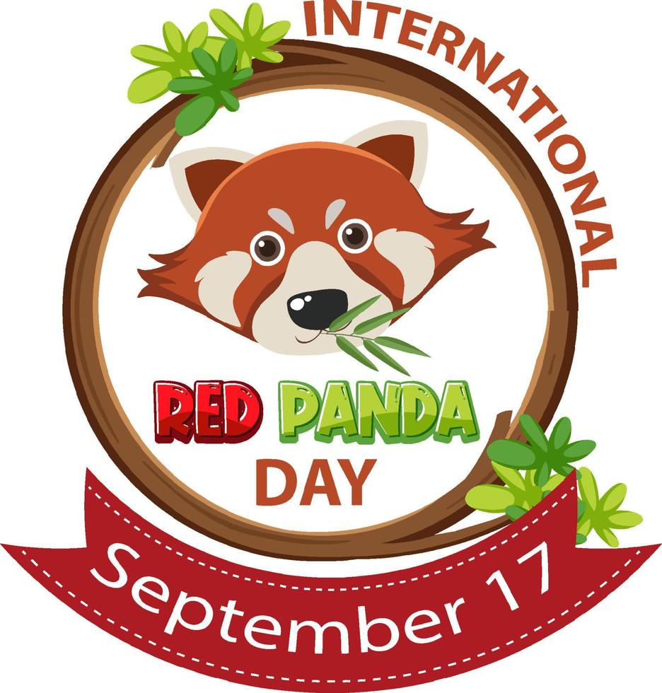 dia internacional do panda vermelho em 17 de setembro vetor