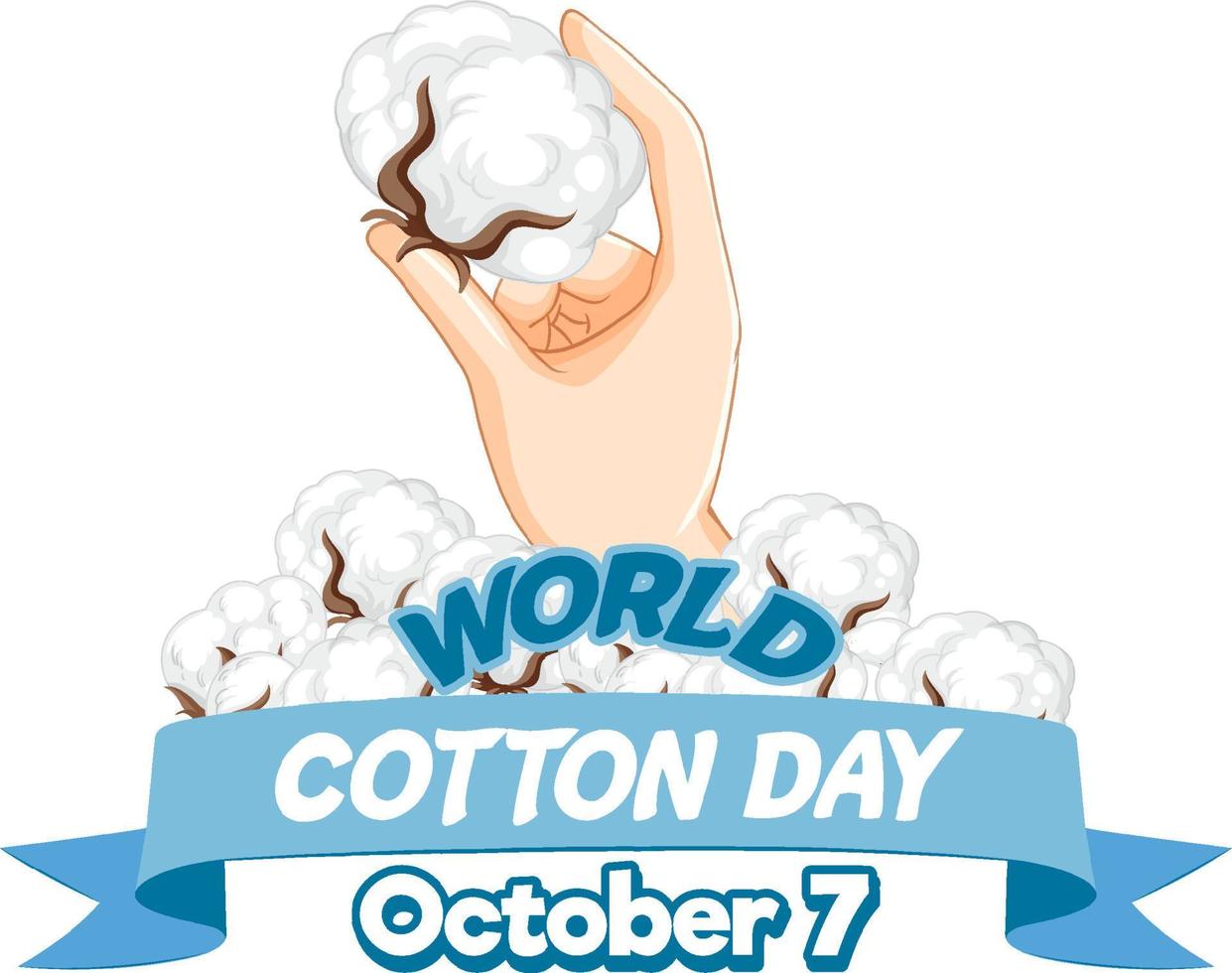 bandeira do dia mundial do algodão vetor