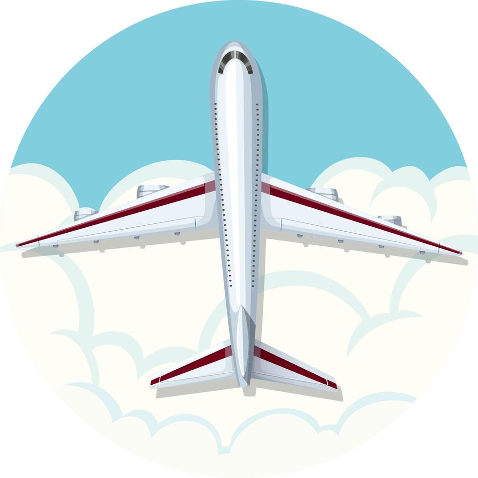 avião no ícone de círculo isolado vetor