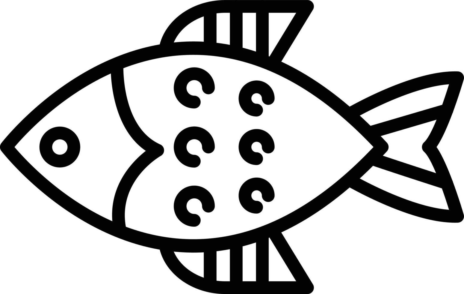ícone de linha de peixe vetor