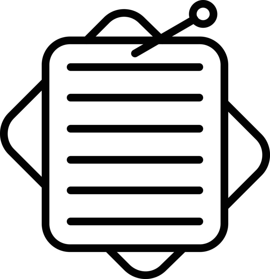 ícone de linha de nota adesiva vetor