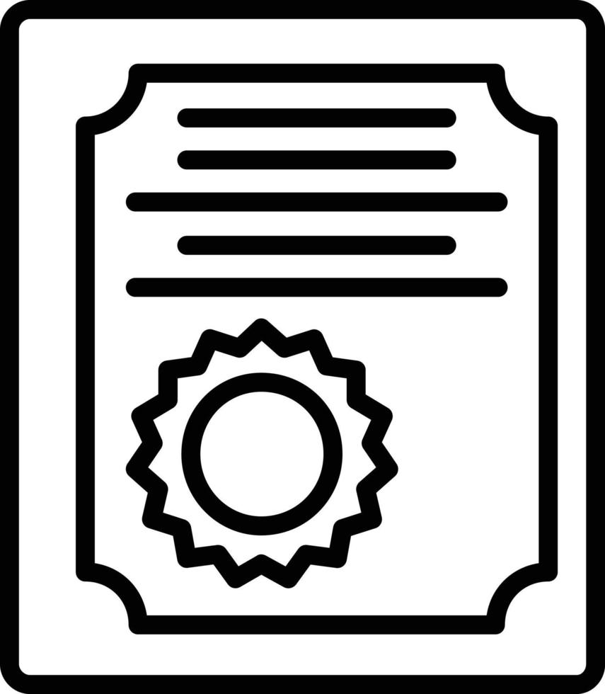 ícone de linha de certificado vetor