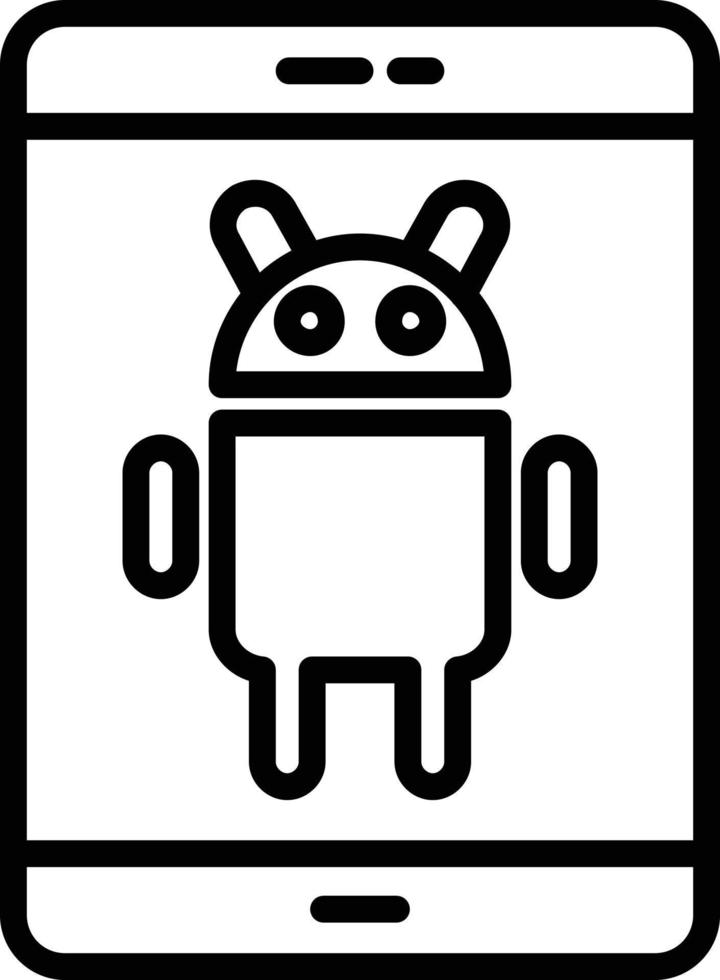 ícone de linha android vetor