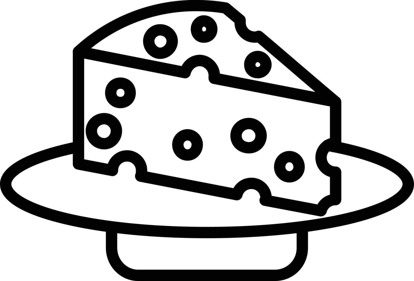 ícone de linha de servir queijo vetor