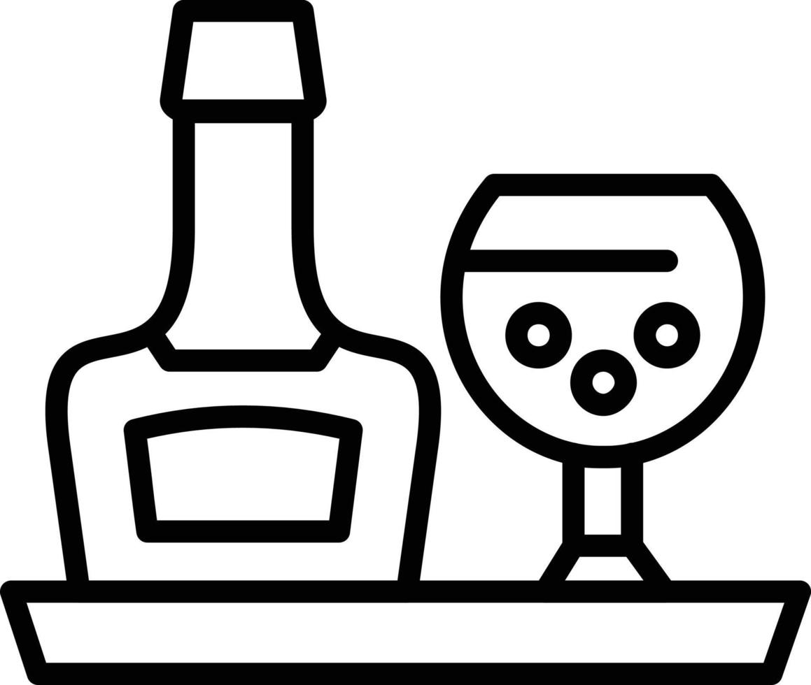 ícone de linha de álcool vetor
