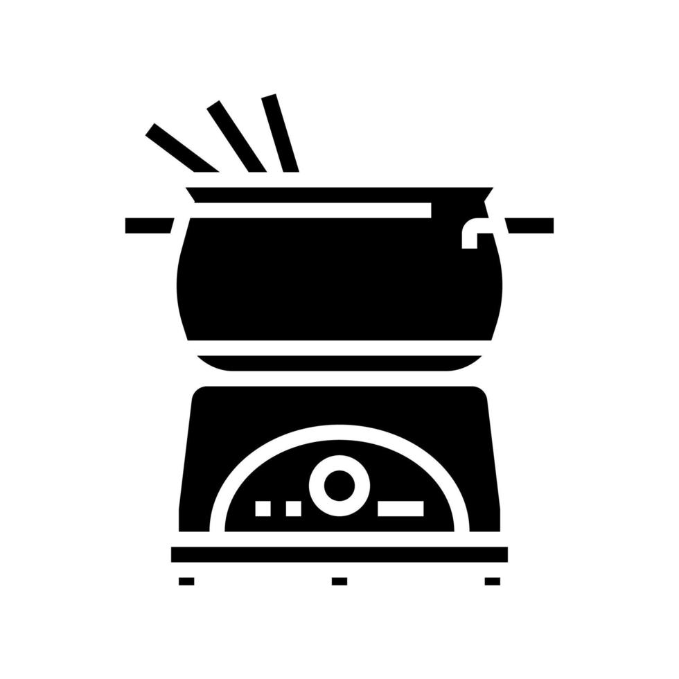 ilustração em vetor ícone de glifo de panela de fondue de aço