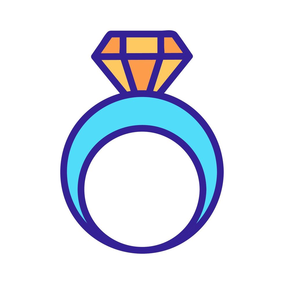 vetor de ícone de anel de diamante. ilustração de símbolo de contorno isolado