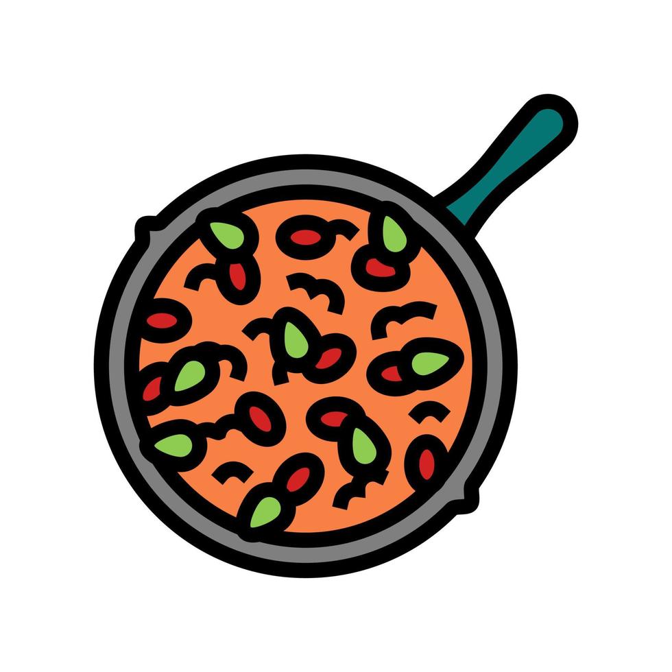 ilustração em vetor ícone de cor de chili com carne