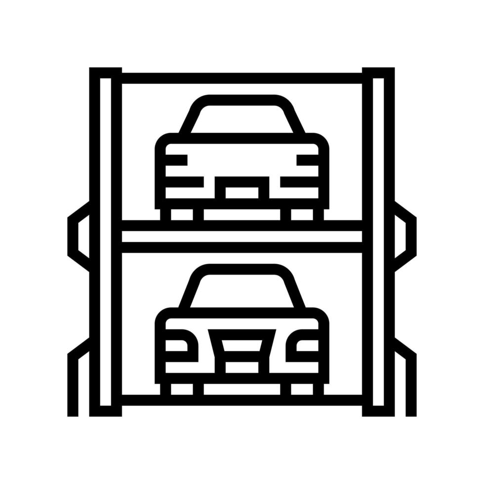 ilustração em vetor de ícone de linha de estacionamento multinível moderno