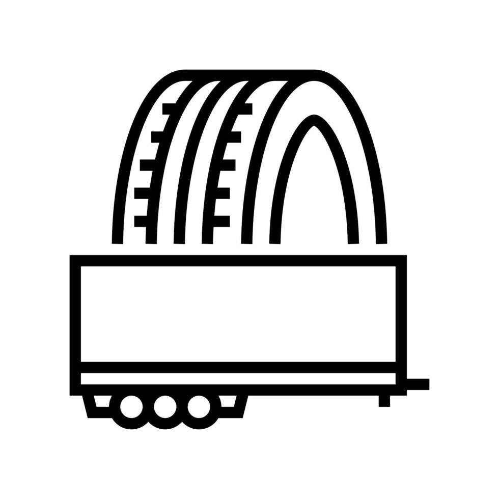 ilustração vetorial de ícone de linha de pneus de reboque vetor