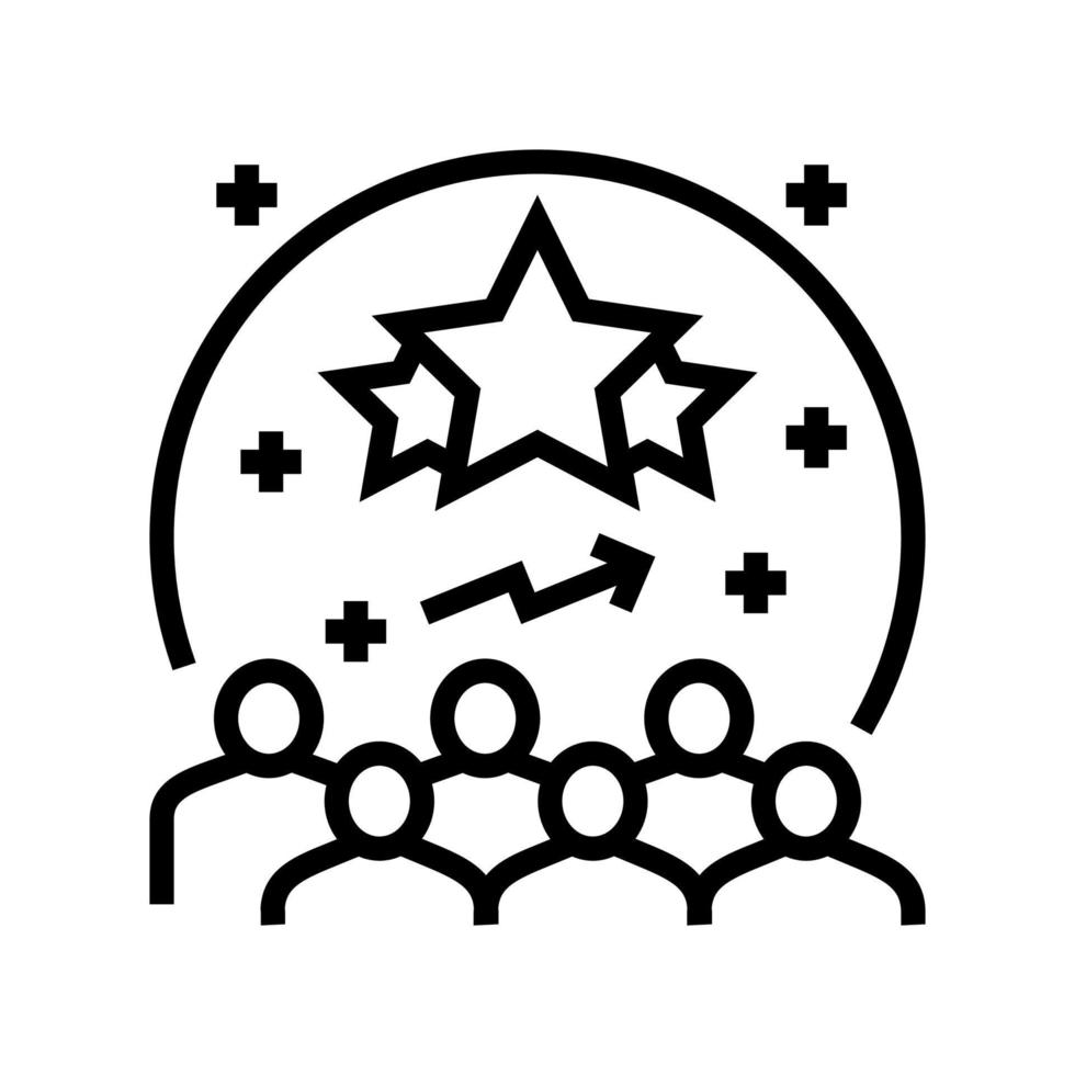 ilustração em vetor ícone de linha de gerenciamento de reputação de popularidade