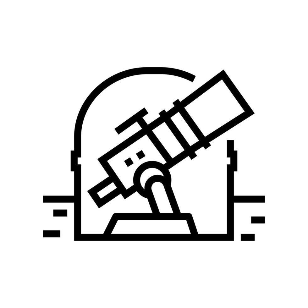 telescópio de ilustração vetorial de ícone de linha de observatório vetor