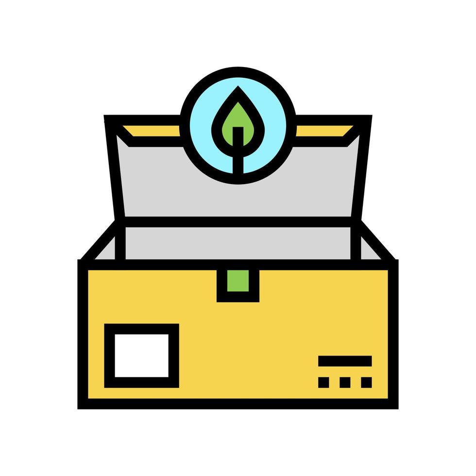 ilustração em vetor ícone de cor de embalagem de caixa ecológica