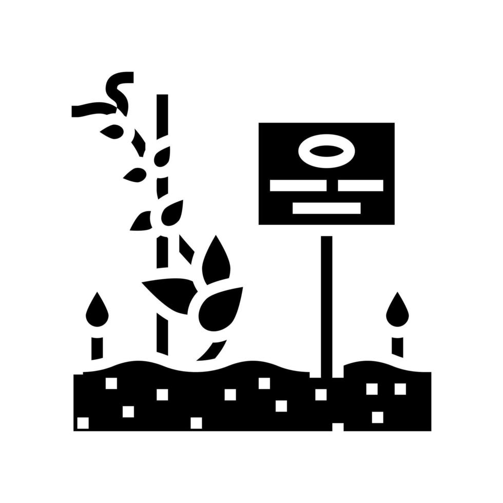 planta com ilustração vetorial de ícone de glifo de placa de identificação vetor
