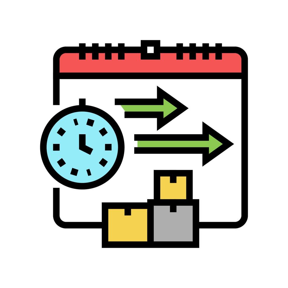 ilustração em vetor ícone de cor de aquisição de tempo de entrega