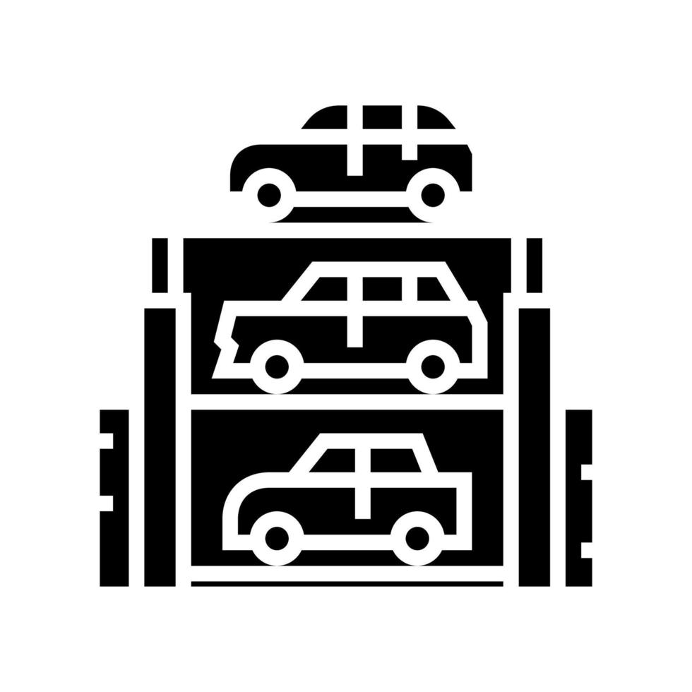 levante a ilustração em vetor de ícone de linha de estacionamento de equipamento multinível