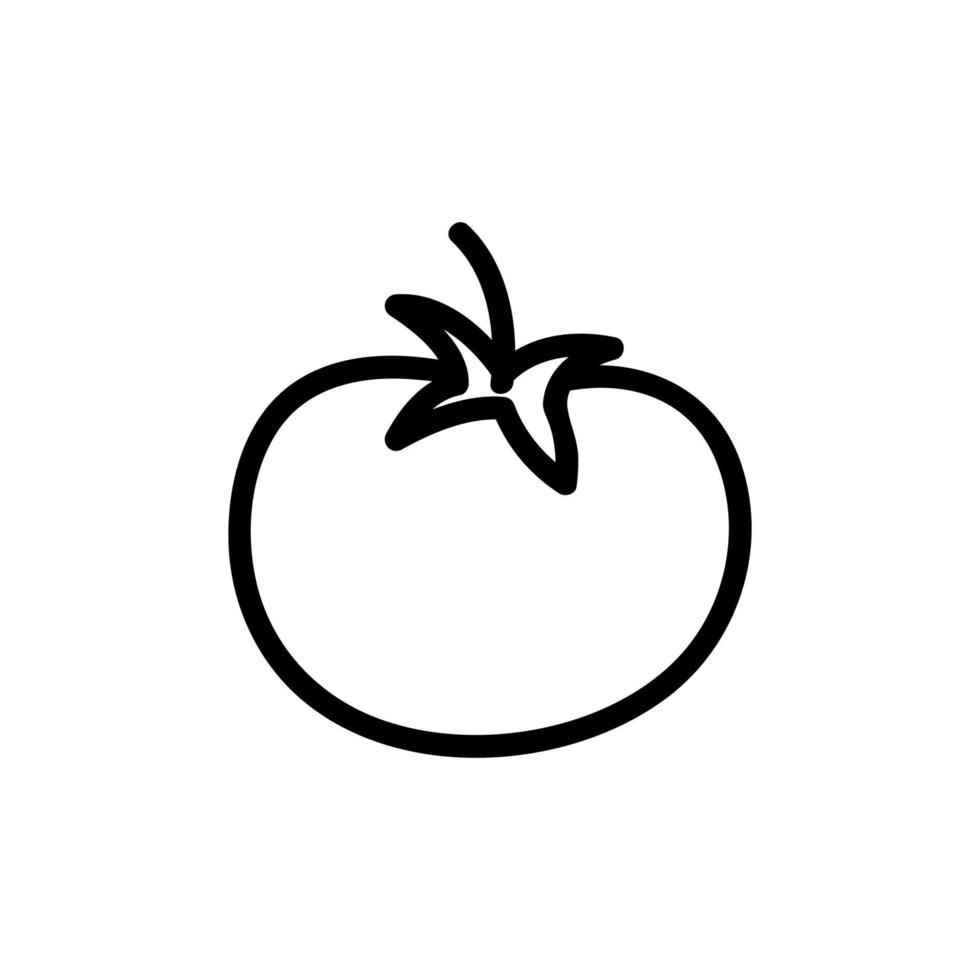 ícone de vetor de tomate. ilustração de símbolo de contorno isolado