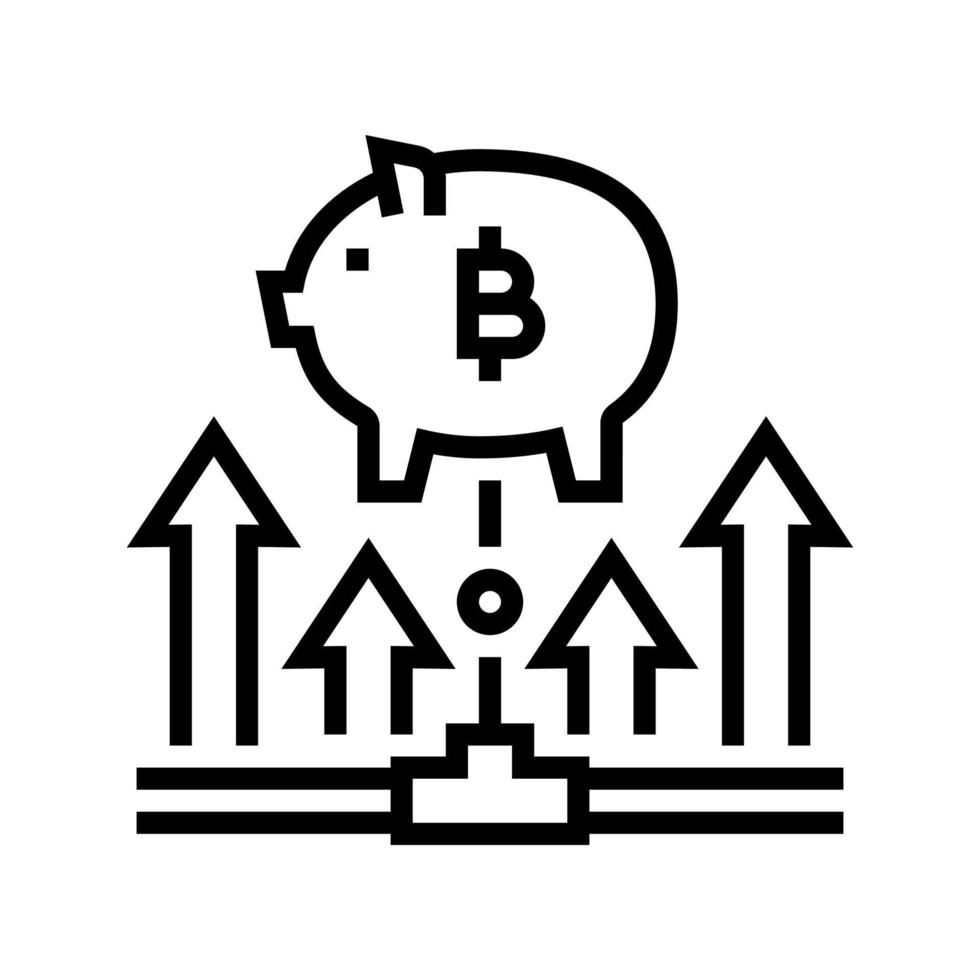 ilustração em vetor ícone de linha de ícone de moeda digital de angariação de fundos