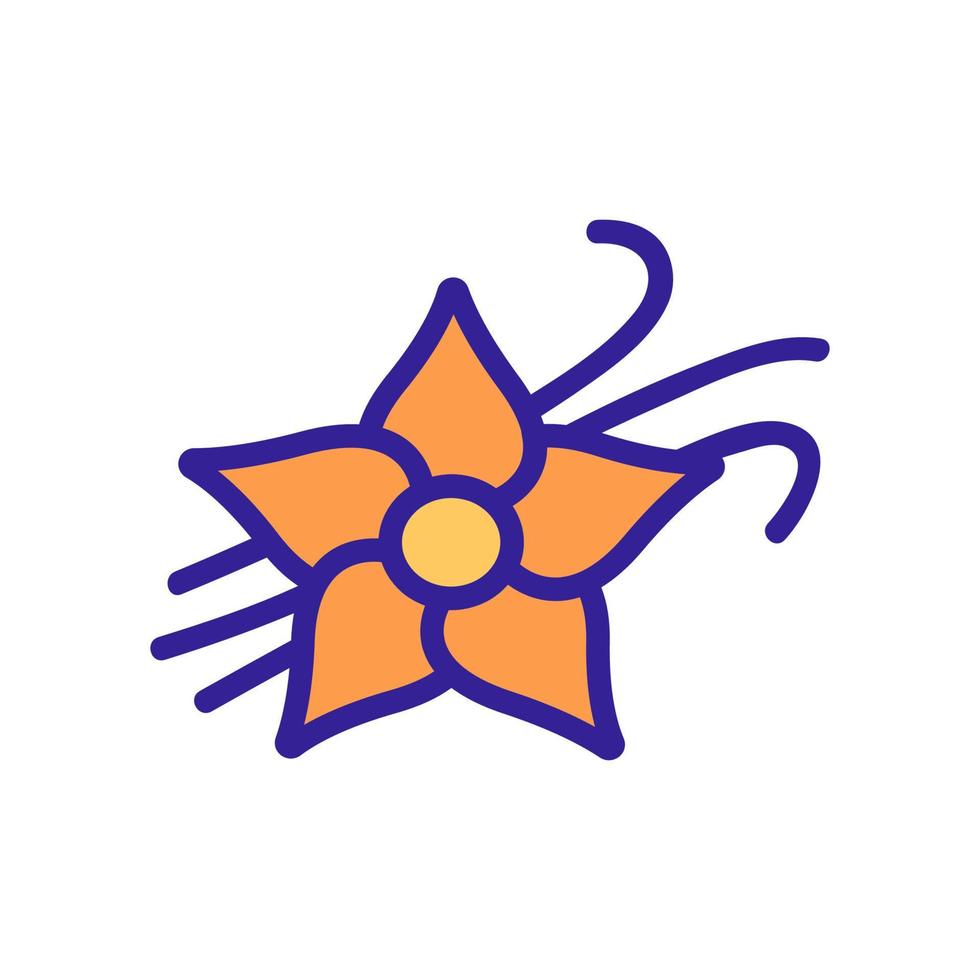 ilustração de contorno de vetor de ícone de flor de baunilha