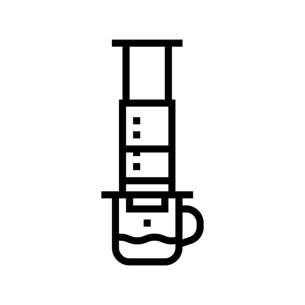 ilustração vetorial de ícone de linha de equipamento de café aeropress vetor