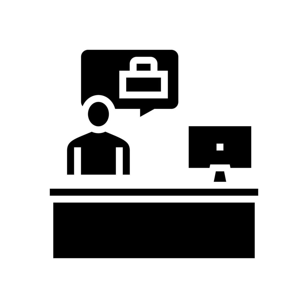 ilustração vetorial de ícone de glifo de local de trabalho de funcionário vetor