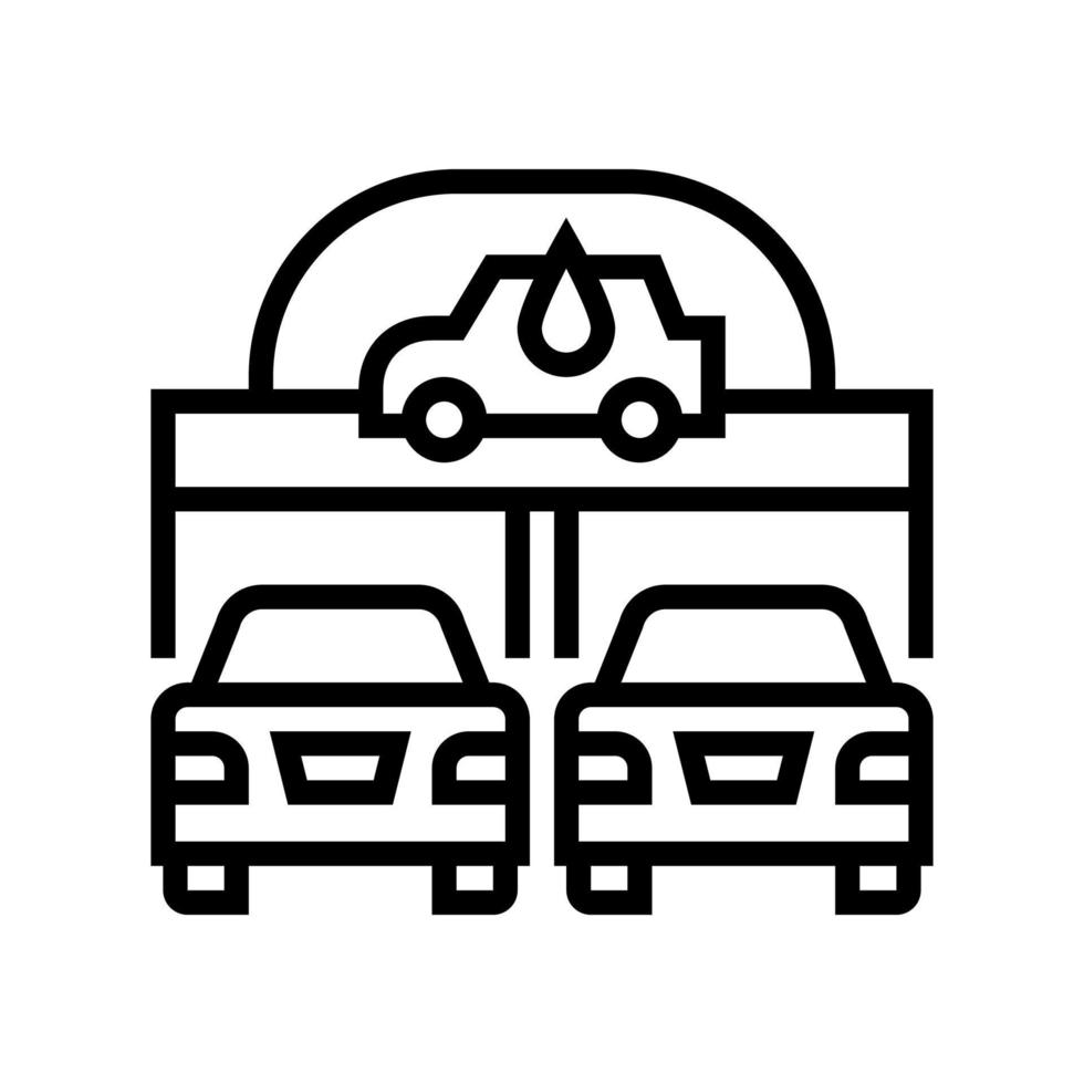 ilustração em vetor ícone de linha de serviço de lavagem de carro automaticamente