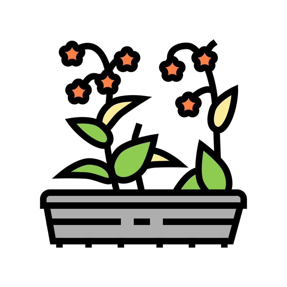 ilustração vetorial de ícone de cor de jardinagem de flores vetor