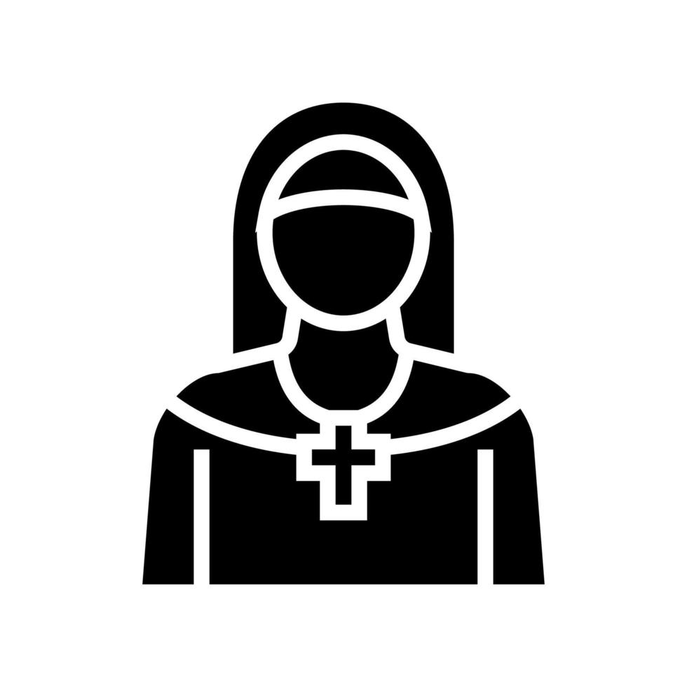 ilustração vetorial de ícone de glifo de cristianismo de freira vetor