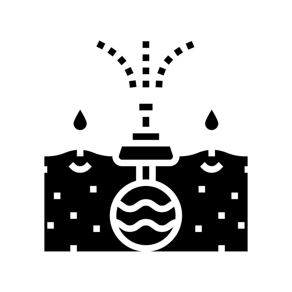 sistema de irrigação da ilustração em vetor ícone glifo de drenagem