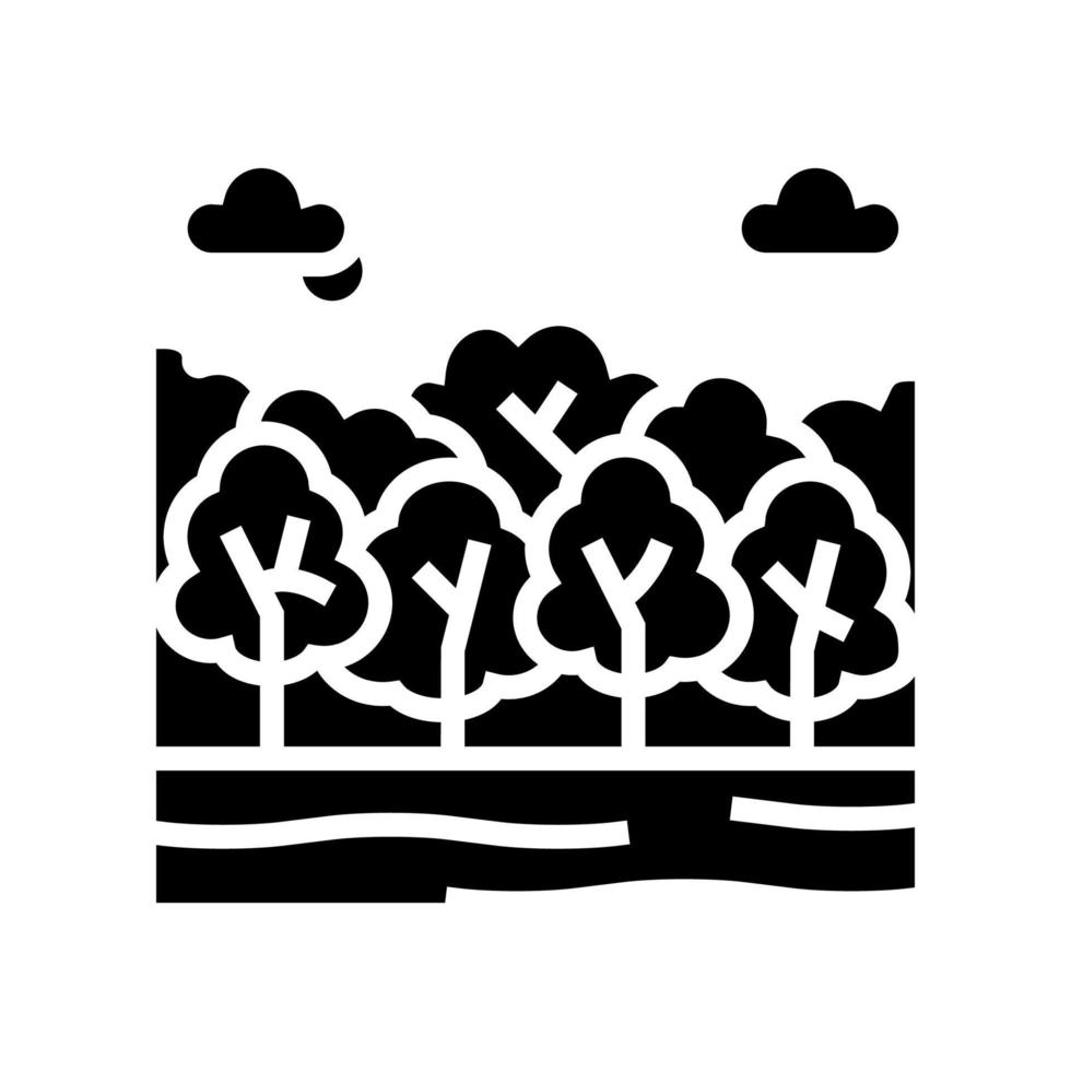 ilustração em vetor ícone glifo de florestas decíduas