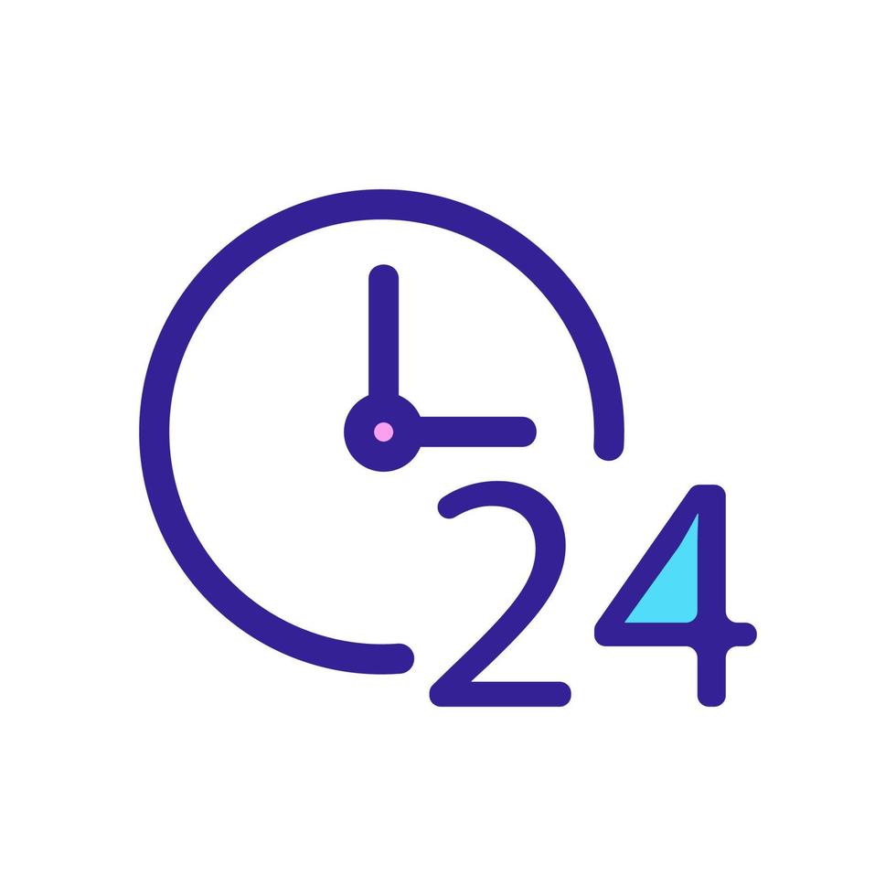 vetor de ícone de trabalho 24 horas. ilustração de símbolo de contorno isolado