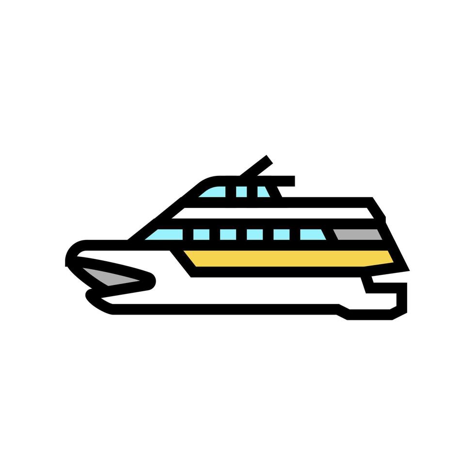 ilustração vetorial de ícone de cor de barco catamarã vetor