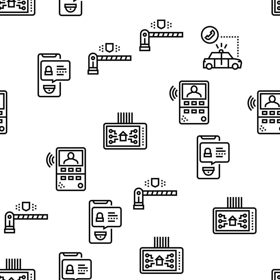 padrão sem emenda de vetor de dispositivo de segurança doméstica