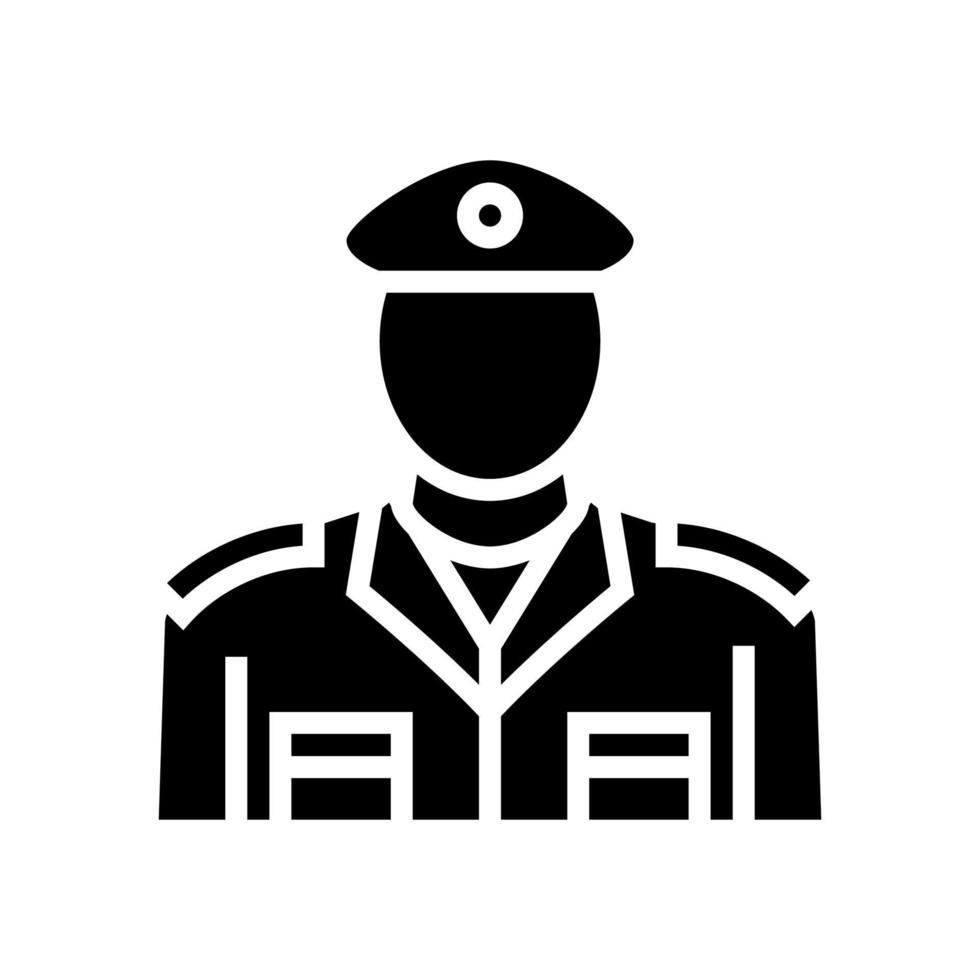 ilustração vetorial de ícone de glifo de homem de exército soldado vetor