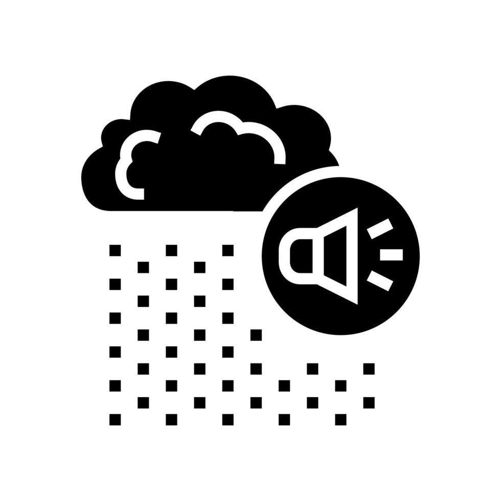 ilustração vetorial de ícone de glifo de ruído de chuva vetor