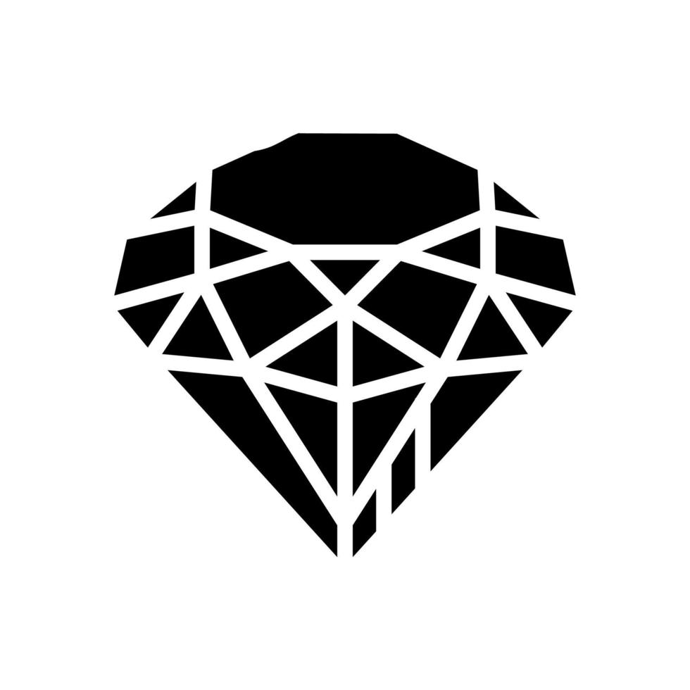 pedra de joias de diamante ganhou na ilustração vetorial de ícone de glifo de jogo de aplicativo para smartphone vetor