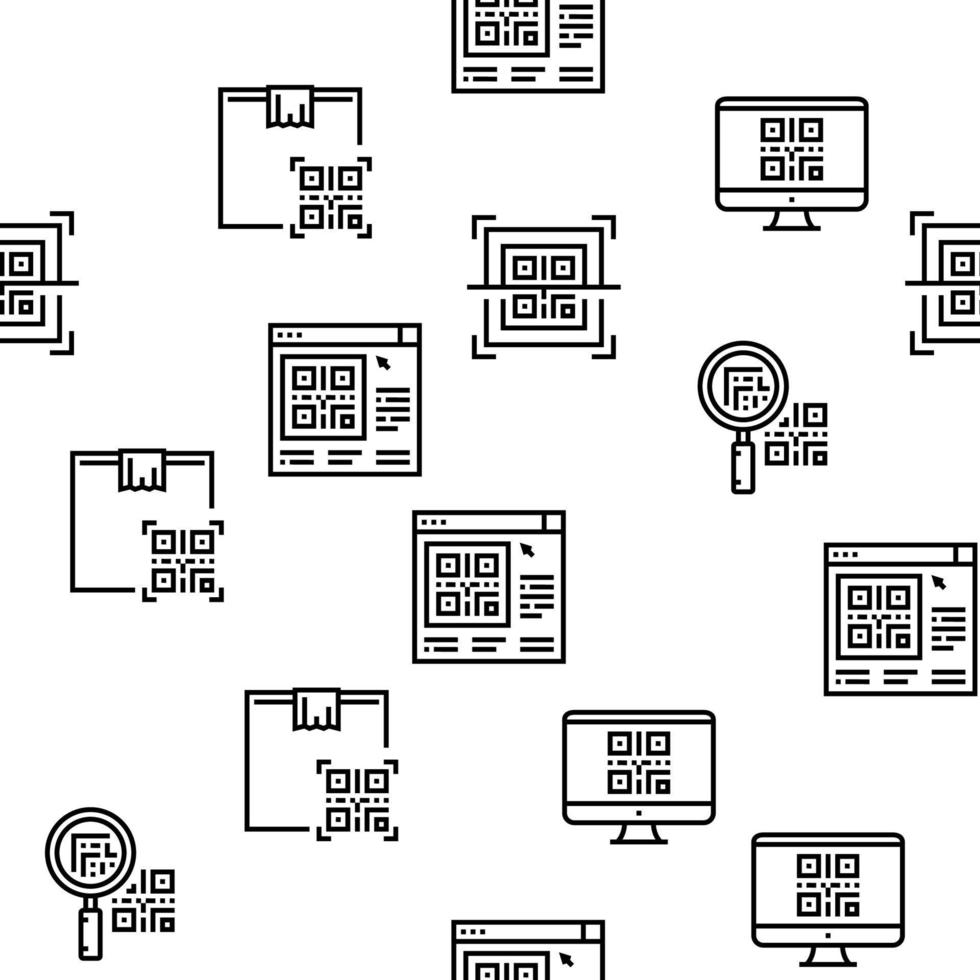 padrão sem emenda de vetor de identificação de código qr