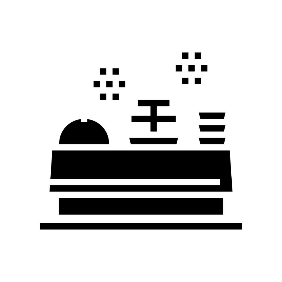 mesa de buffet com ilustração vetorial de ícone de glifo de comida vetor