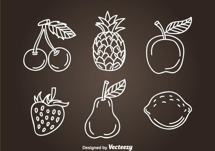 Frutas Hand Drawn Icon Vectors