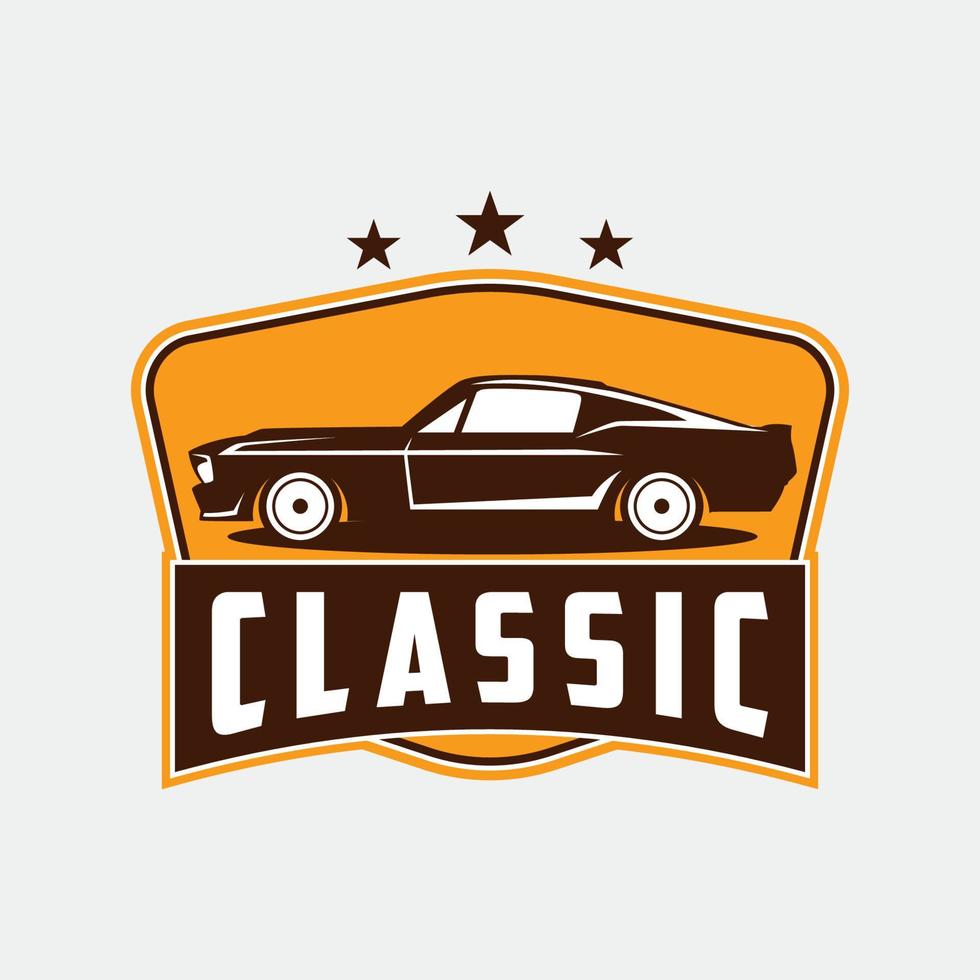 vetor de modelo de logotipo de carro clássico de ilustração