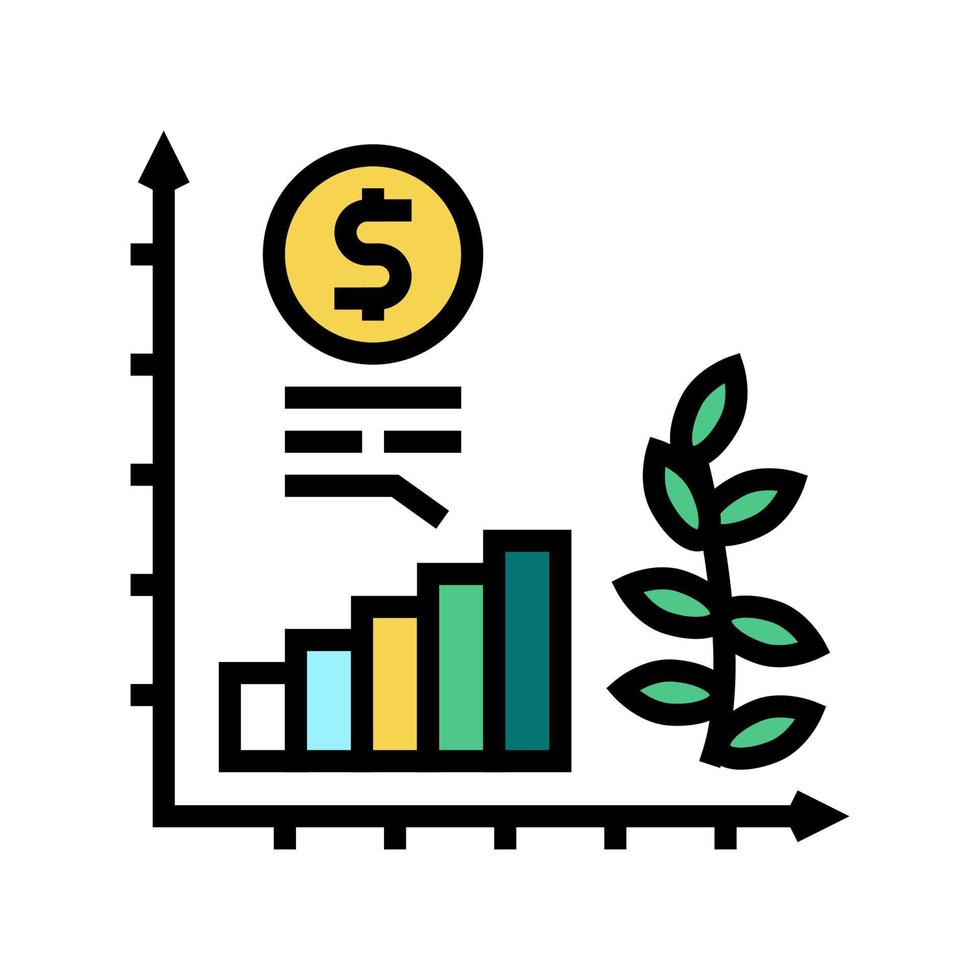 ilustração em vetor ícone de cor de crescimento de economia