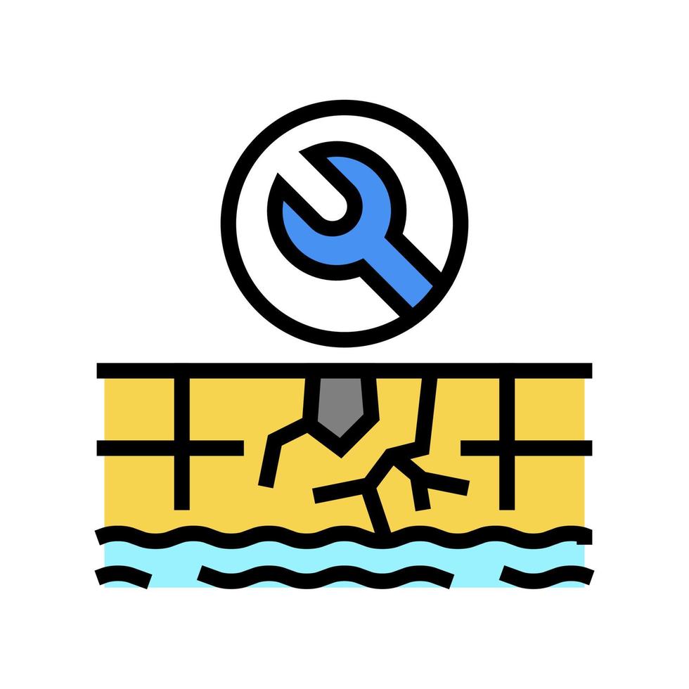ilustração em vetor ícone de cor de serviços de reparo de piscina